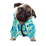 Blue Blossom Tropical Pattern Print Dog Zip Up Hoodie