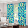 Blue Blossom Tropical Pattern Print Extra Wide Grommet Curtains