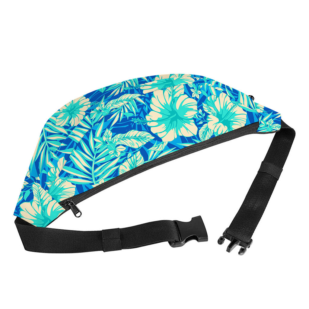 Blue Blossom Tropical Pattern Print Fanny Pack