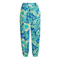 Blue Blossom Tropical Pattern Print Fleece Lined Knit Pants