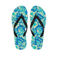 Blue Blossom Tropical Pattern Print Flip Flops