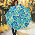 Blue Blossom Tropical Pattern Print Foldable Umbrella