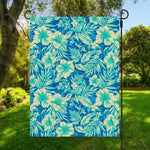 Blue Blossom Tropical Pattern Print Garden Flag