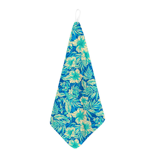 Blue Blossom Tropical Pattern Print Hand Towel