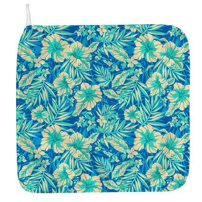 Blue Blossom Tropical Pattern Print Hand Towel