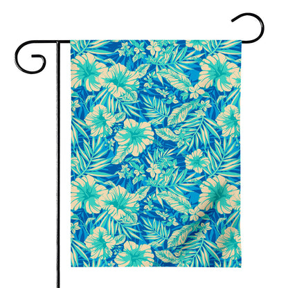 Blue Blossom Tropical Pattern Print House Flag
