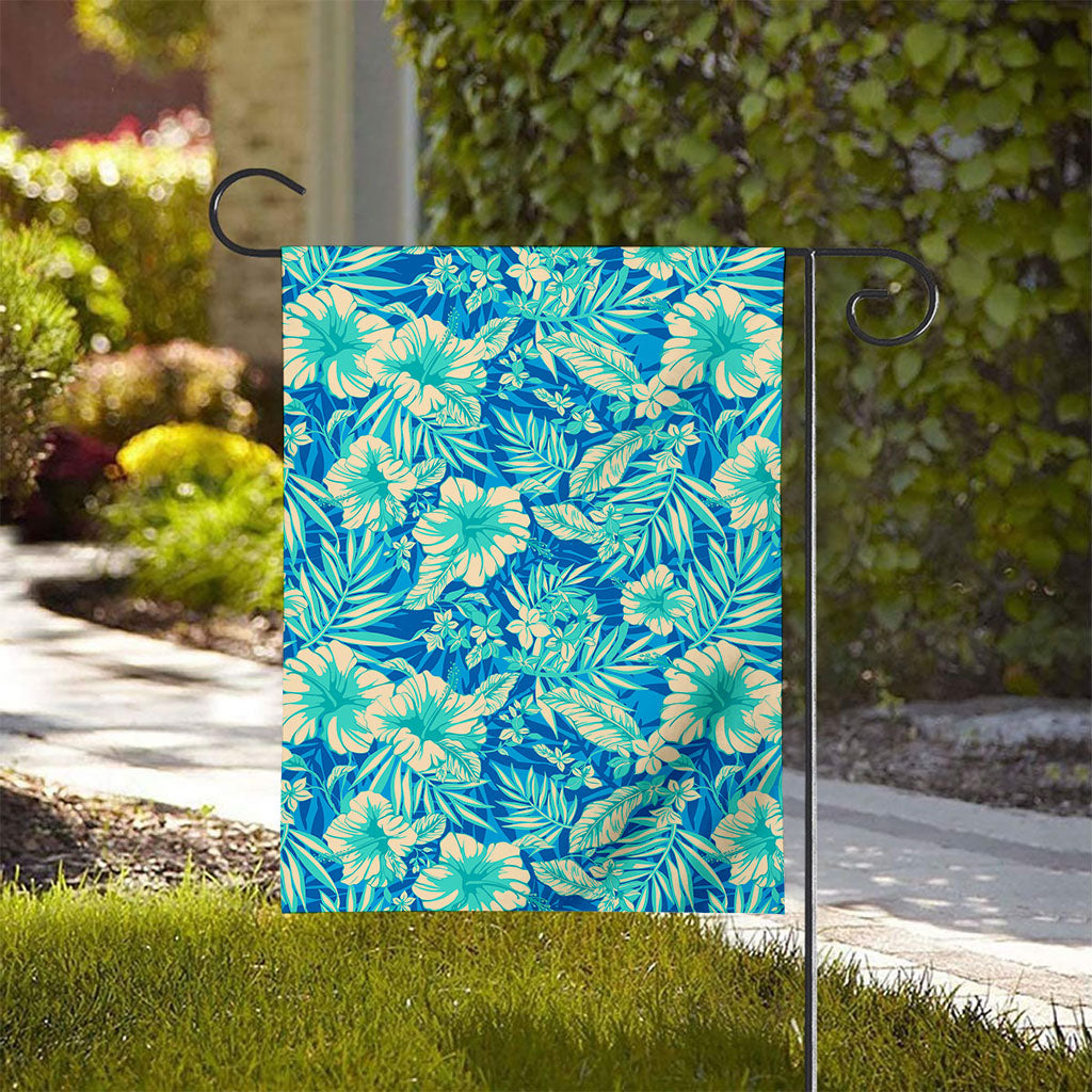 Blue Blossom Tropical Pattern Print House Flag