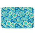 Blue Blossom Tropical Pattern Print Indoor Door Mat