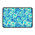 Blue Blossom Tropical Pattern Print Kitchen Mat