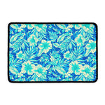 Blue Blossom Tropical Pattern Print Kitchen Mat