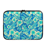 Blue Blossom Tropical Pattern Print Laptop Sleeve