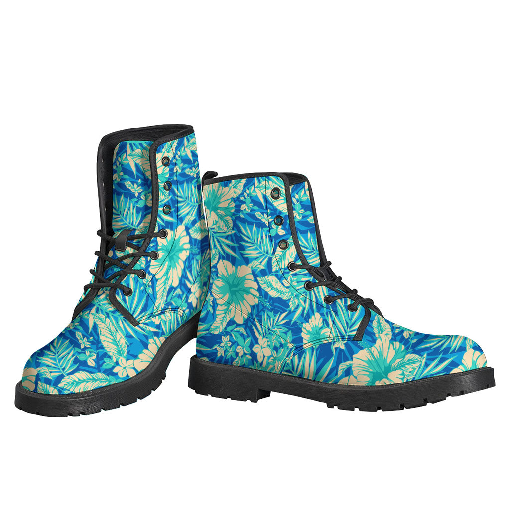 Blue Blossom Tropical Pattern Print Backpack