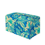 Blue Blossom Tropical Pattern Print Leather Tissue Box Cover
