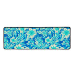 Blue Blossom Tropical Pattern Print Long Kitchen Mat