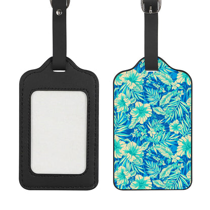 Blue Blossom Tropical Pattern Print Luggage Tag