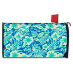 Blue Blossom Tropical Pattern Print Mailbox Cover
