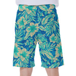 Blue Blossom Tropical Pattern Print Men's Beach Shorts