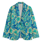 Blue Blossom Tropical Pattern Print Men's Blazer