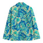 Blue Blossom Tropical Pattern Print Men's Blazer