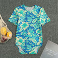 Blue Blossom Tropical Pattern Print Men's Bodysuit