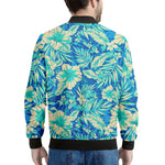 Blue Blossom Tropical Pattern Print Men's Bomber Jacket