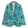 Blue Blossom Tropical Pattern Print Men's Cotton Blazer