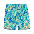 Blue Blossom Tropical Pattern Print Men's Athletic Shorts