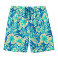 Blue Blossom Tropical Pattern Print Men's Swim Trunks