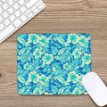 Blue Blossom Tropical Pattern Print Mouse Pad