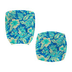 Blue Blossom Tropical Pattern Print Office Chair Cover