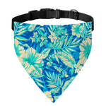Blue Blossom Tropical Pattern Print Over The Collar Dog Bandana