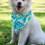 Blue Blossom Tropical Pattern Print Over The Collar Dog Bandana