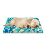 Blue Blossom Tropical Pattern Print Pet Cooling Mat Cover