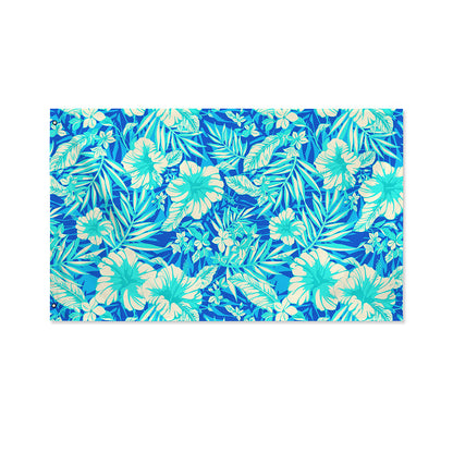 Blue Blossom Tropical Pattern Print Polyester Flag