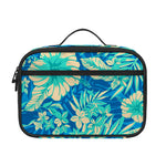 Blue Blossom Tropical Pattern Print Portable Lunch Bag