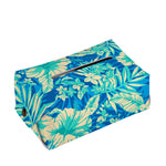Blue Blossom Tropical Pattern Print Rectangle Tissue Box Cover
