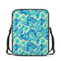 Blue Blossom Tropical Pattern Print Rectangular Crossbody Bag