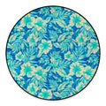 Blue Blossom Tropical Pattern Print Round Floor Mat