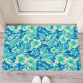 Blue Blossom Tropical Pattern Print Rubber Doormat