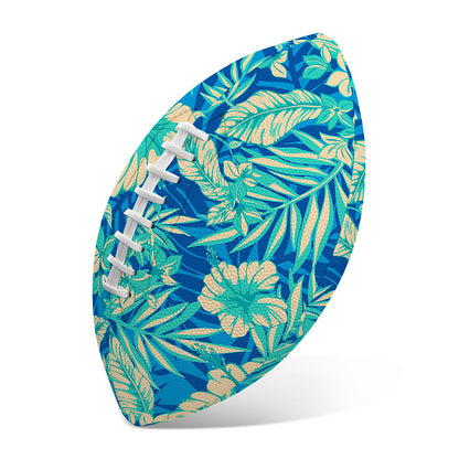 Blue Blossom Tropical Pattern Print Rugby Ball