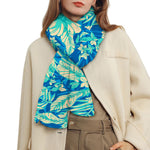 Blue Blossom Tropical Pattern Print Scarf