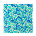 Blue Blossom Tropical Pattern Print Silk Bandana