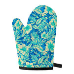 Blue Blossom Tropical Pattern Print Single Oven Mitt
