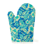 Blue Blossom Tropical Pattern Print Single Oven Mitt