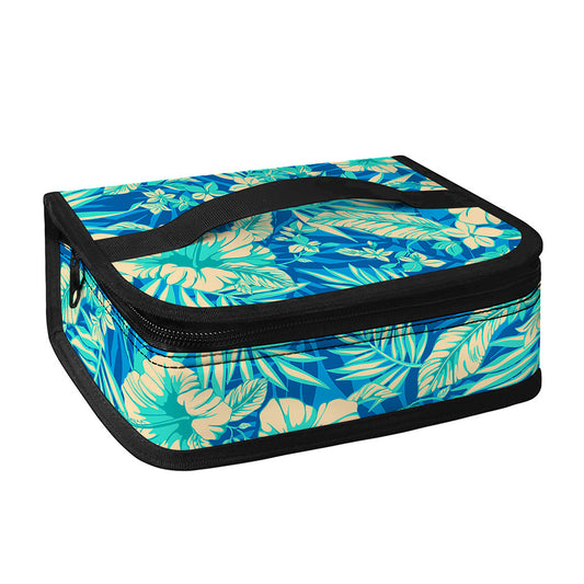 Blue Blossom Tropical Pattern Print Small Lunch Bag
