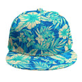Blue Blossom Tropical Pattern Print Snapback Cap