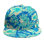 Blue Blossom Tropical Pattern Print Snapback Cap