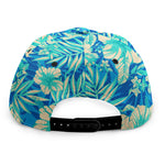 Blue Blossom Tropical Pattern Print Snapback Cap