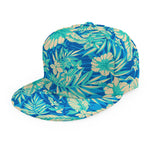 Blue Blossom Tropical Pattern Print Snapback Cap