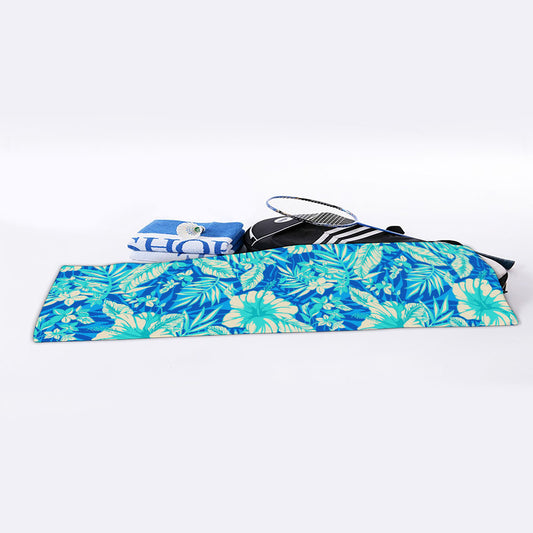 Blue Blossom Tropical Pattern Print Sports Towel